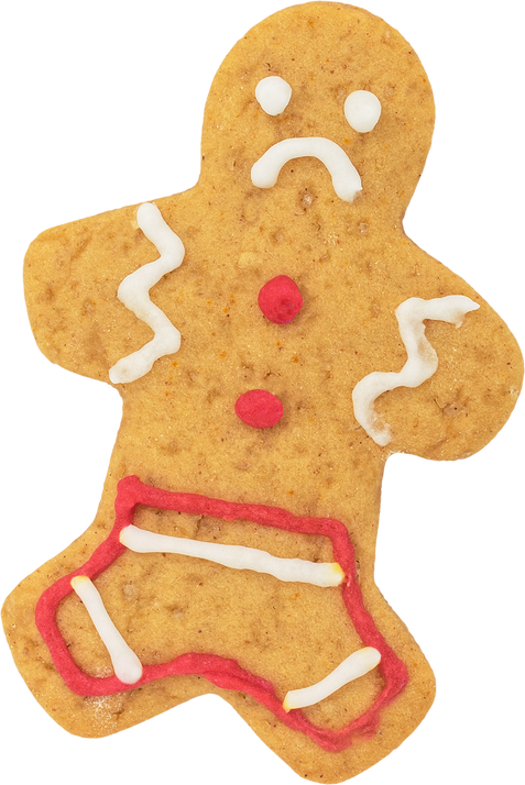 Sad Gingerbread Man Christmas Cookie Transparent PNG